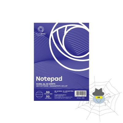 Jegyzettömb ragasztott, A6, 50lap, Bluering® vonalas