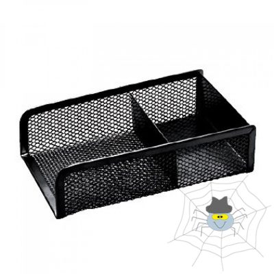 Fémhálós kockatömb és gemkapocs tartó - fekete