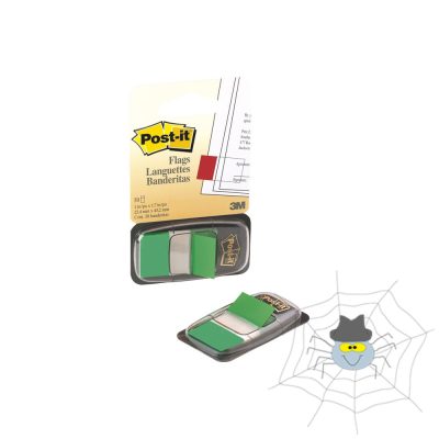 Jelölőcímke 25,4x43,2mm, 50lap műanyag, 3M 680-3 zöld