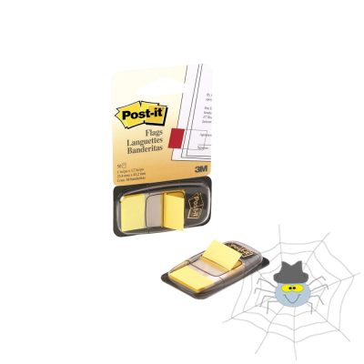 Jelölőcímke 25,4x43,2mm, 50lap műanyag, 3M 680-5 sárga