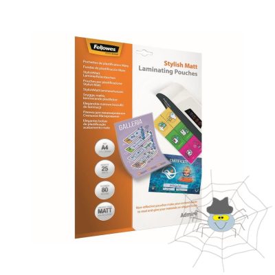 Lamináló fólia, A4, 80 mikron, matt, 25 db/doboz, Admire Stylish Fellowes®