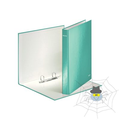 Gyűrűskönyv A4, Maxi 4cm, 2 gyűrű, D alakú, karton Leitz Wow jégkék