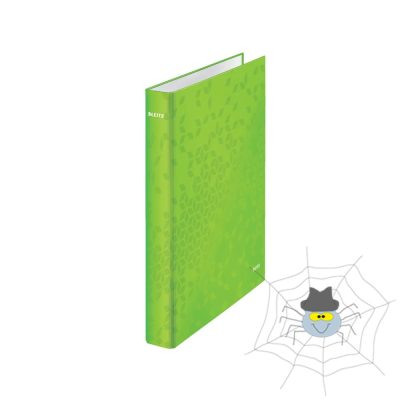 Gyűrűskönyv A4, Maxi 4cm, 2 gyűrű, D alakú, karton Leitz Wow zöld