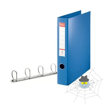 Gyűrűskönyv A4, Maxi 6cm, 4 gyűrű, D alakú, PP Esselte Jumbo Vivida kék