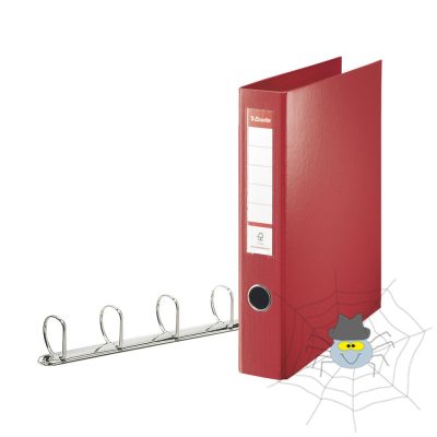 Gyűrűskönyv A4, Maxi 6cm, 4 gyűrű, D alakú, PP Esselte Jumbo Vivida piros