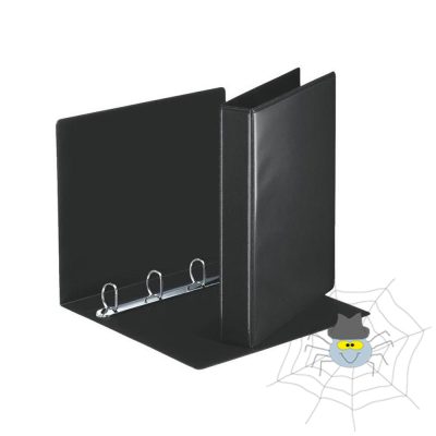 Gyűrűskönyv panorámás A4, 5cm, 4 gyűrű, D alakú, PP Esselte fekete