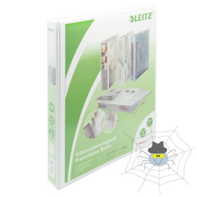 Gyűrűskönyv panorámás A4, Maxi 4,4cm, 2 gyűrű, D alakú, PP Leitz fehér