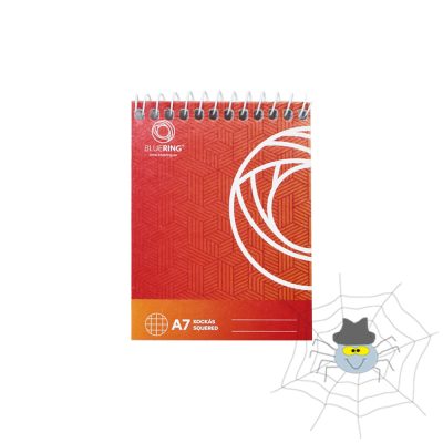 Jegyzettömb spirálozott, A7, 60lap, Bluering® kockás