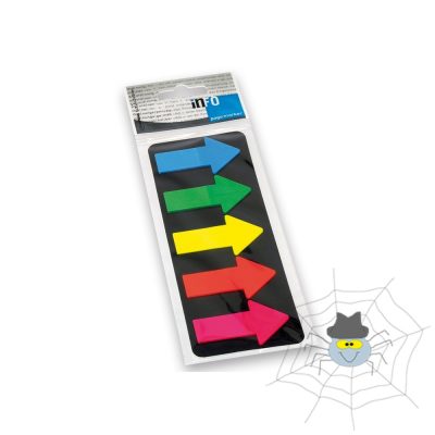 Jelölőcímke 25x45mm, 5x25lap, nyíl Gln kék zöld sárga narancssárga rózsaszín