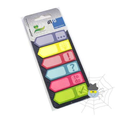 Jelölőcímke 18x55mm, 6x25lap, piktogrammal Gln lila sárga, piros, kék, rózsaszín, zöld