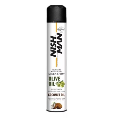Nish Man Olive Oil Coconut Oil tápláló hajfény spray, 400 ml