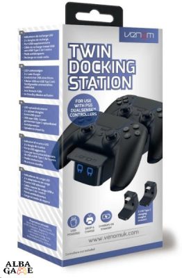 VENOM TWIN DOCKING STATION PS5 (FEKETE) ÚJ 