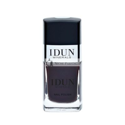 Idun Minerals Körömlakk Hosszan Tartó Magas Fényű Vegán Formula Vitaminokkal és Édes Mandula Olajjal, Megakadályozza a Repedezést és Védi a Körmöket, Granát