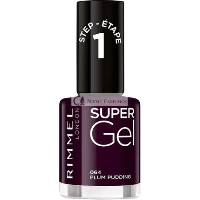 Rimmel London Super Gel Körömlakk Plum Pudding Nº 064, 12ml