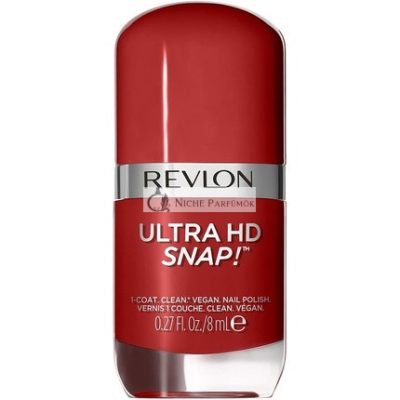 Revlon Ultra HD Snap Körömlakk Hosszan Tartó Vegán Formula Gyorsan Száradó Egy Rétegű Teljes Fedés Szín 8ml Piros