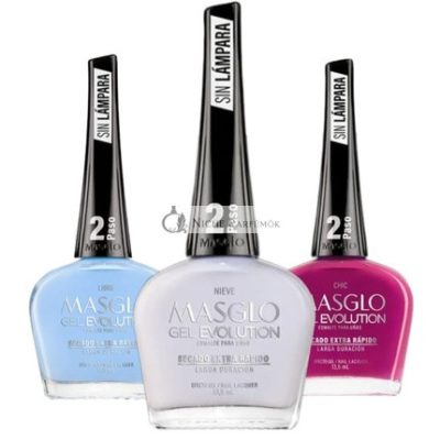 MASGLO GEL EVOLUTION Körömlakk Gél Hatással 3 Színben - Akár 12 Napig Tart