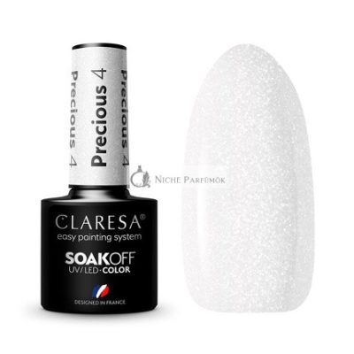 Claresa Hybrid Körömlakk PRECIOUS PS4 Fényes Fehér, 5g