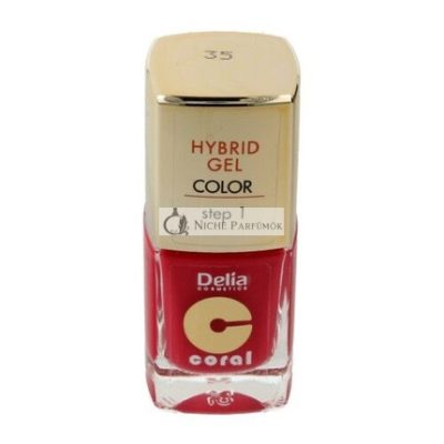 Delia Cosmetics Korall Hybrid Gél Körömlakk No. 35 Korall Piros, 11ml