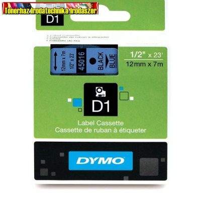 DYMO D1 (S0720560) 45016- 12mmx7m FEKETE betű/kék háttér