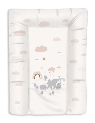 Pelenkázólap puha Softy – Szivárványos Elefánt 70x50 cm | Wellsoft puhaságú, vízhatlan, pasztell állatmintás pelenkázó alátét