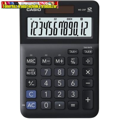 CASIO MS-20 F Számológép, asztali, 12 számjegy, fekete (MS20F)