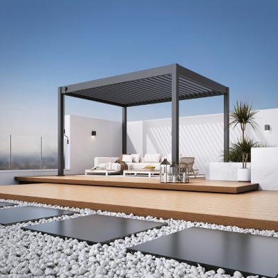 Rojaplast intro neo alumínium bioklimatikus pergola, szabadon álló 4 X 3 méteres - szürke antracit