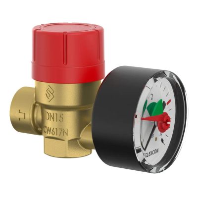 FLAMCO Prescomano 50 biztonsági szelep manométerrel, 2.5 bar, 1/2" x 3/4" 