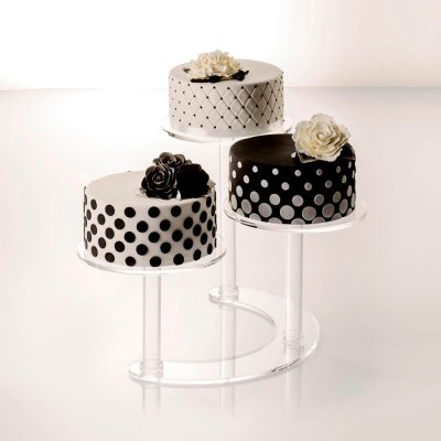DEMI LOOP 3 tányéros átlátszó plexi torta állvány átmérő 26 cm a Martellato-tól