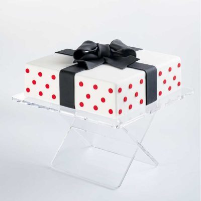 Falatka kínáló asztal átlátszó plexi üvegből 30 x 30 h 19 cm a Martellato-tól