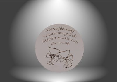 Esküvői Poháralátét (Dátum,Név)
