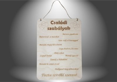 Családi Szabályok Tábla