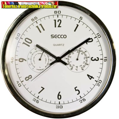 SECCO Falióra, 30,5 cm, páratartalom mérővel, hőmérővel TS6055-57