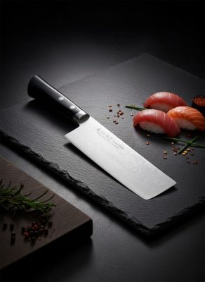 Satake Unique Sai japán damaszk Nakiri kés 17cm