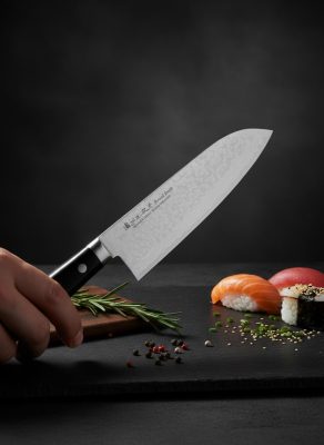 Satake Unique Sai japán damaszk Santoku kés 17cm