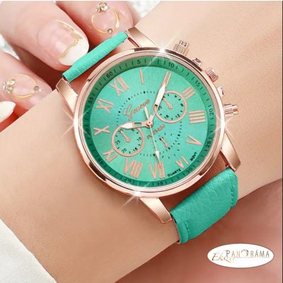 Női Geneva karóra - zöld