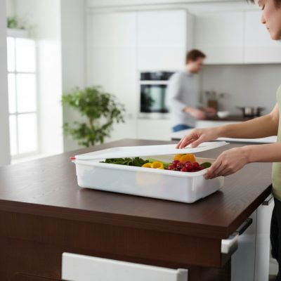 Araven GN 1/1 edény 100 mm mély, 13,7 literes légmentesen záró fedővel – Tartós és praktikus tárolás