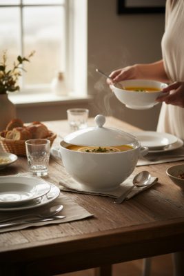 Kaszub levestál fedővle, 3 liter, porcelán