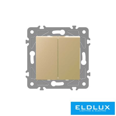 ELDLUX ELDGROUND Kettős váltókapcsoló (106+6) Arany