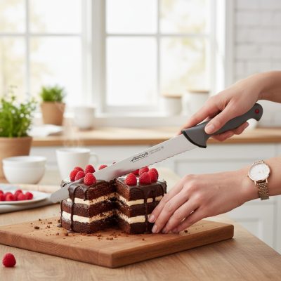 Arcos Torta Szeletelőkés 30 cm-es hullámos penge, csúszásmentes markolat, színkódos