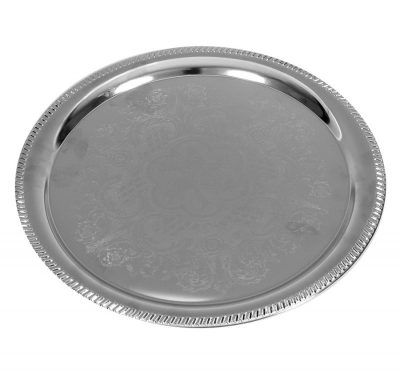 Tálca kerek méret 35,3 cm króm