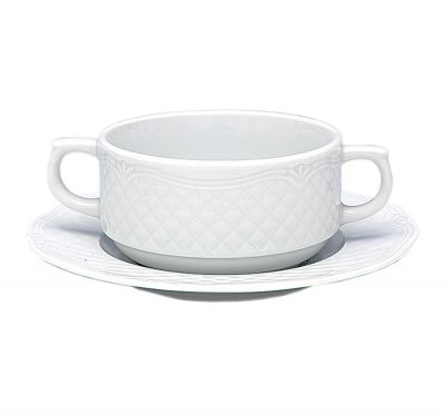 Afrodyta levesescsésze+alj 300 ml porcelán, 6 db-os csomag