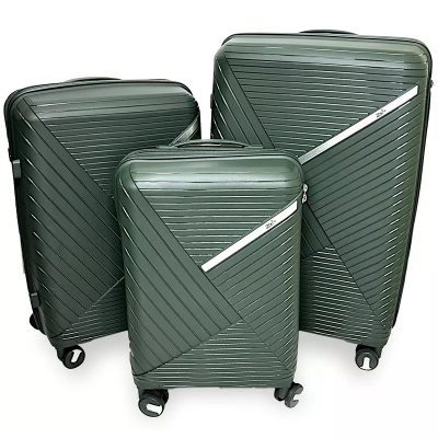 Zafír zöld bőrönd szett