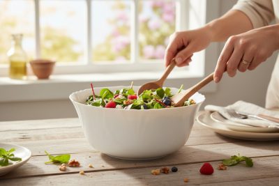 Cadix salátás és tálaló tál 24 cm 2 liter, opál üveg