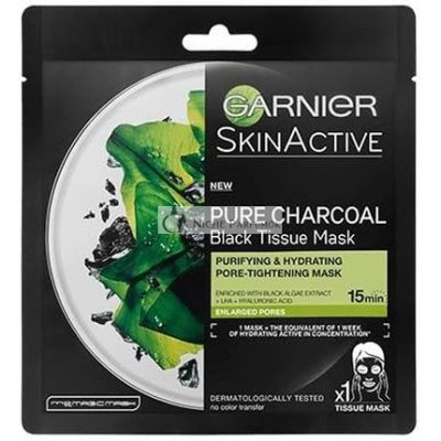 Garnier Pure Charcoal Fekete Szövet Maszk Tisztító és Hidratáló Pórustömörítő Maszk Szén Szöveten