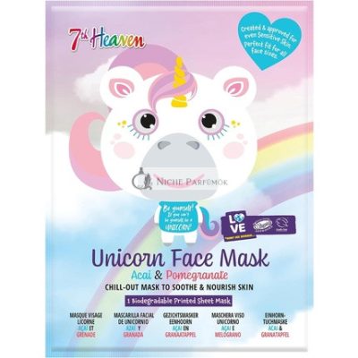 7th Heaven Egyszarvú Arcmaszk Acai és Gránátalma Kivonattal a Bőr Megnyugtatására és Táplálására