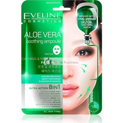 Eveline Aloe Vera 8 az 1-ben Nyugtató és Frissítő Arcpakolás Minden Bőrtípusra