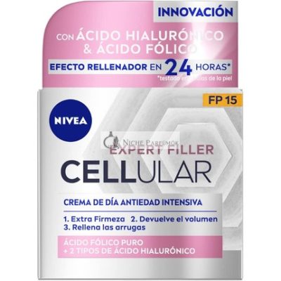 CELLULAR FILLER Hyaluronsav és Folsav Nappali Krém SPF15, 50 ml