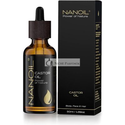 Nanoil Ricinusolaj Természetes Tiszta Hidegen Préselt Organikus Olaj Hajra, Testre és Arcbőrre 50ml