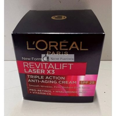 L'Oréal Revitalift Laser X3 Ránctalanító Krém SPF25 Nappali, 50ml