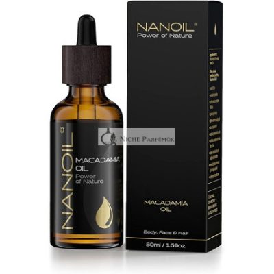 Nanoil Makadámia Olaj 50ml Organikus Hidegen Préselt Finomítatlan Arcbőr Test Hajápolás